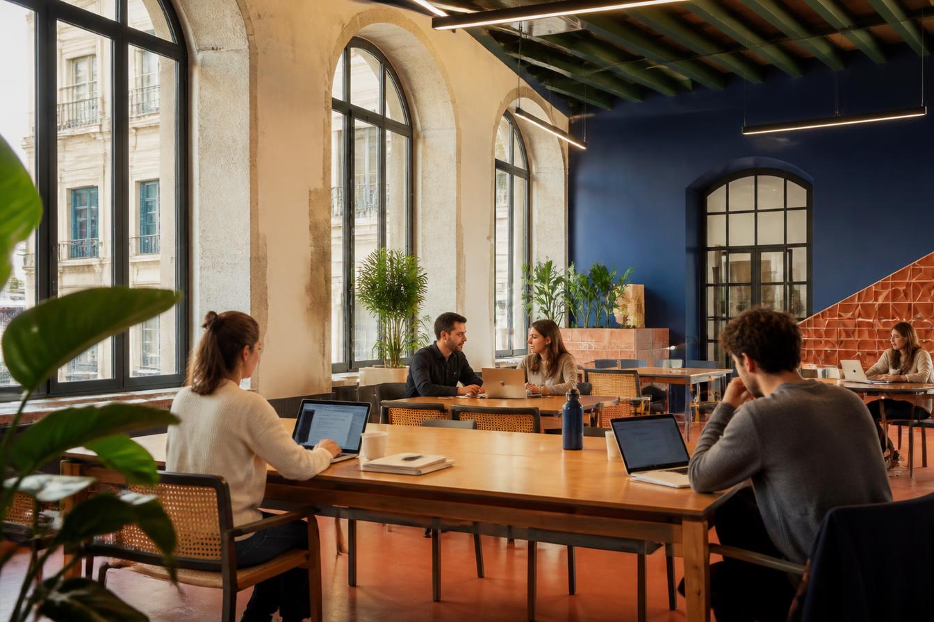 Espace de coworking lumineux à la gare de Bayonne